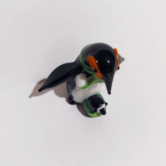 Murano hand blown art glass penguin and baby figurine miniature bird animal - Picture 7 of 7